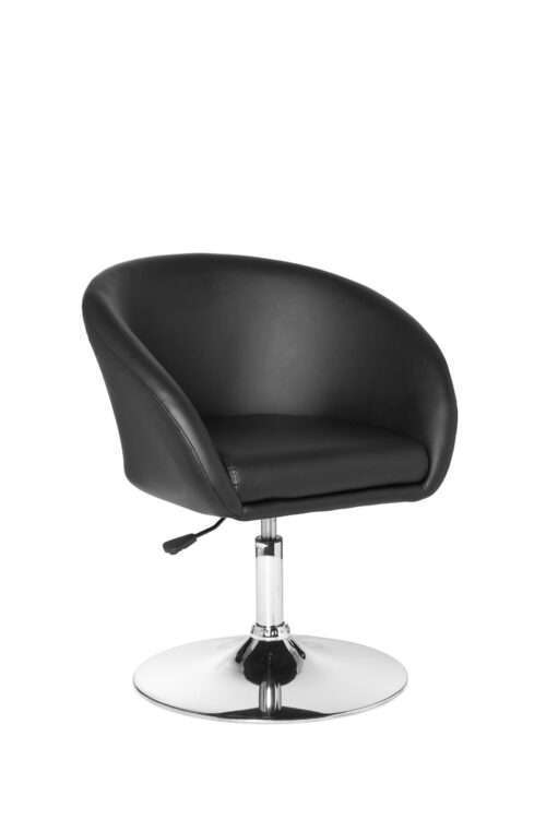 Design Relaxsessel Loungesessel Kunstleder Cocktailsessel schwarz | Sessel Drehbar | Esszimmerstuhl 120 kg | Clubsessel Leder-Optik | Drehstuhl Modern | Loungesessel Wartezimmerstuhl