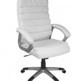 Valencia Bürostuhl Kunstleder Weiß ergonomisch mit Kopfstütze | Design Chefsessel Schreibtischstuhl mit Wippfunktion | Drehstuhl hohe Rücken-Lehne X-XL 120 kg