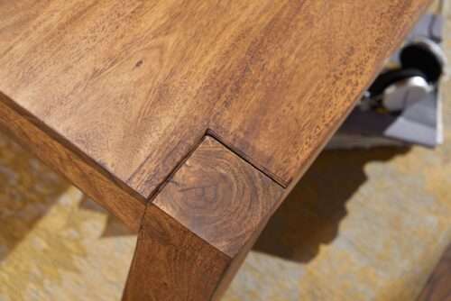 Couchtisch  Massiv-Holz Sheesham 110cm breit Wohnzimmer-Tisch Design dunkel-braun Landhaus-Stil – Bild 5