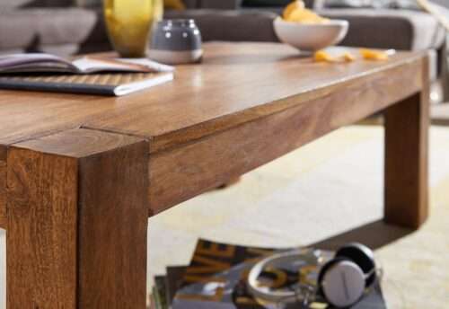 Couchtisch  Massiv-Holz Sheesham 110cm breit Wohnzimmer-Tisch Design dunkel-braun Landhaus-Stil – Bild 6