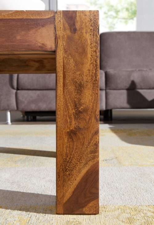 Couchtisch  Massiv-Holz Sheesham 110cm breit Wohnzimmer-Tisch Design dunkel-braun Landhaus-Stil – Bild 7