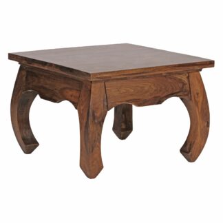Couchtisch Massiv-Holz Sheesham 60 cm breit Wohnzimmer-Tisch Design dunkel-braun Landhaus-Stil Beistelltisch