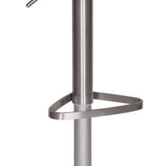 Barhocker Schwarz Edelstahl höhenverstellbare Sitzhöhe 57 - 82 cm | Barstuhl Modern 360° Drehbar | Tresenhocker mit Standfuß | Design Bistrohocker Hoch | Tresenstuhl-Sitz Gepolstert