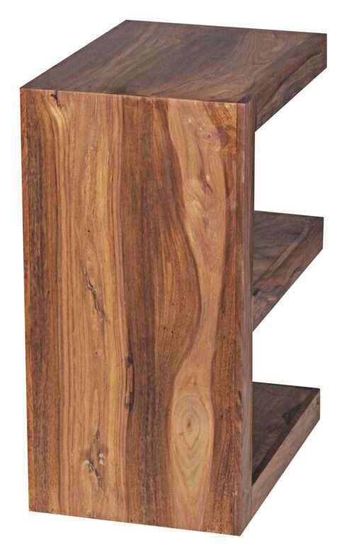 Beistelltisch MUMBAI Massivholz Sheesham E Cube 60cm hoch Wohnzimmer-Tisch Design braun – Bild 7