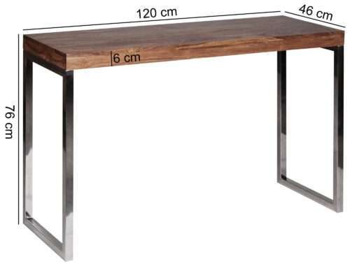 Konsolentisch GUNA Massivholz Sheesham Konsole mit Metallbeinen Schreibtisch 120x45 cm – Bild 4