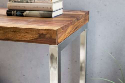 Konsolentisch GUNA Massivholz Sheesham Konsole mit Metallbeinen Schreibtisch 120x45 cm – Bild 7