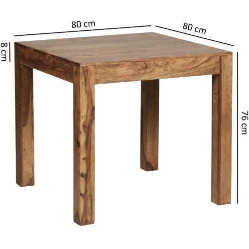 Esstisch MUMBAI Massivholz Sheesham 80 cm Esszimmer-Tisch Holztisch Design Küchentisch – Bild 4