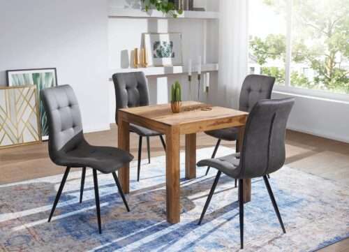 Esstisch MUMBAI Massivholz Sheesham 80 cm Esszimmer-Tisch Holztisch Design Küchentisch – Bild 5