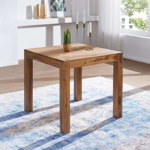 Esstisch MUMBAI Massivholz Sheesham 80 cm Esszimmer-Tisch Holztisch Design Küchentisch – Bild 2