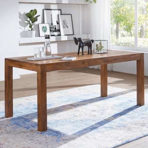 Esszimmertisch MUMBAI 140x80x76 cm Sheesham Massivholz Esstisch Zeitlos Küchentisch Rechteckig – Bild 2