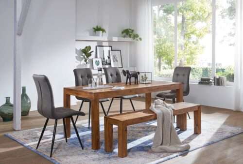 Esszimmertisch MUMBAI 140x80x76 cm Sheesham Massivholz Esstisch Zeitlos Küchentisch Rechteckig – Bild 5