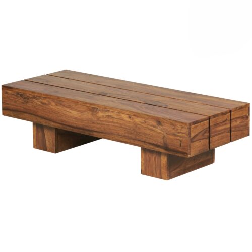 Couchtisch LUCCA Massiv-Holz Sheesham 120cm breit Design Wohnzimmer-Tisch dunkel-braun Landhaus-Stil Beistelltisch