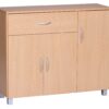 Sideboard SETE Buche mit 1 Schublade & 3 Türen 90 x 75 x 30 cm | Design Kommode aus Holz | Anrichte Flur-Schrank mit Griffen