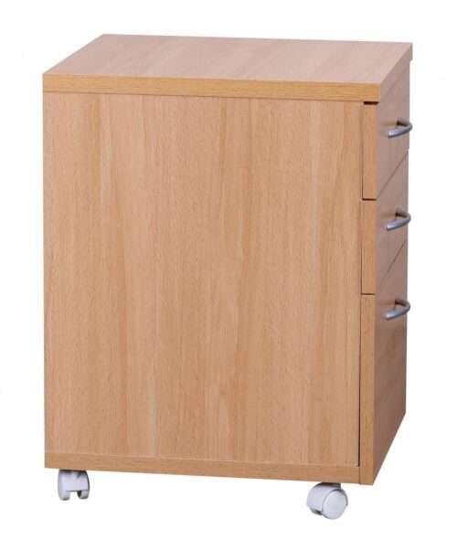 Rollcontainer OTTAWA 40 x 60 x 45 cm Unterschrank mit Rollen Buche Rollwagen mit Schubladen – Bild 4