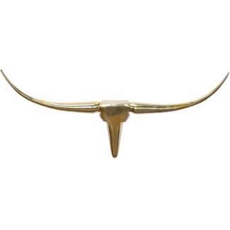 Deko Geweih Bull M Gold 100 cm Aluminium Design Hörner | Wanddekoration Stierkopf Horn Modern | Wandskulptur Geweih-Jagdtrophäe Metall | Longhorn Wandschmuck Groß