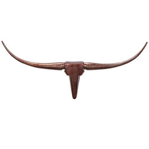 Deko Geweih Bull M Bronze 100 cm Aluminium Design Hörner | Wanddekoration Stierkopf Horn Modern | Wandskulptur Geweih-Jagdtrophäe Metall | Longhorn Wandschmuck Groß