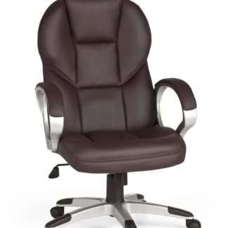 Bürostuhl MATERA Bezug Kunstleder Braun Schreibtischstuhl Design Chefsessel Drehstuhl mit XXL Polsterung 120kg