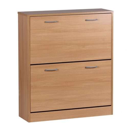Schuhkipper KIEL Buche matt 2 Fächer 75 x 87 x 24 cm Design Holz-Schuhschrank zum klappen – Bild 3