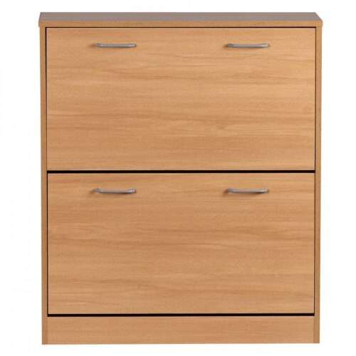 Schuhkipper KIEL Buche matt 2 Fächer 75 x 87 x 24 cm Design Holz-Schuhschrank zum klappen – Bild 4