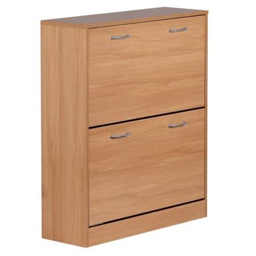 Schuhkipper KIEL Buche matt 2 Fächer 75 x 87 x 24 cm Design Holz-Schuhschrank zum klappen – Bild 5