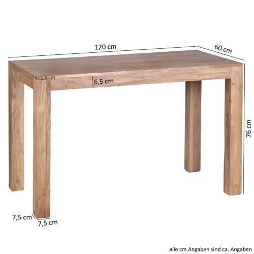 Esstisch Massivholz MUMBAI Akazie 120 cm Esszimmer-Tisch Holztisch Design Küchentisch – Bild 4