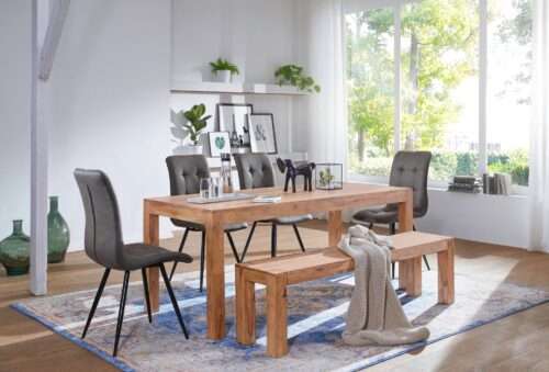 Esstisch Massivholz MUMBAI Akazie 120 cm Esszimmer-Tisch Holztisch Design Küchentisch – Bild 5