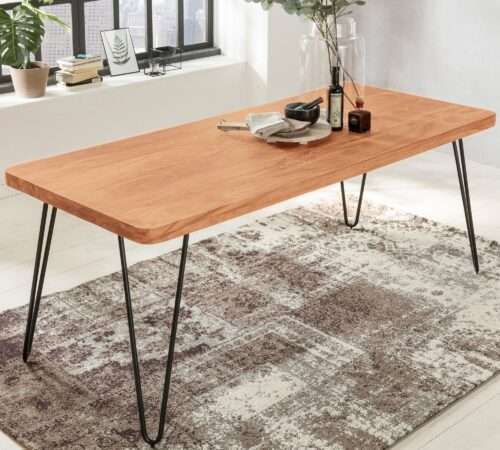 Esstisch BAGLI Massivholz Akazie 180x76x80 cm Esszimmertisch Küchentisch modern Holztisch – Bild 2