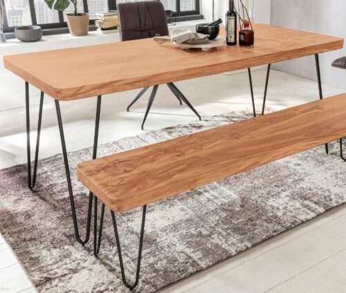 Esstisch BAGLI Massivholz Akazie 180x76x80 cm Esszimmertisch Küchentisch modern Holztisch – Bild 5