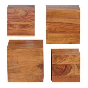 4er Set Wandregale MUMBAI Massivholz Sheesham Holzregal Landhaus-Stil Hängeregal 25cm und 20cm Echt-Holz Wandboard