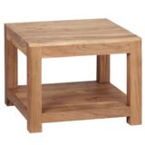 Couchtisch MUMBAI Massiv-Holz Akazie 60 x 60 cm Wohnzimmer-Tisch Design dunkel-braun Landhaus-Stil Beistelltisch