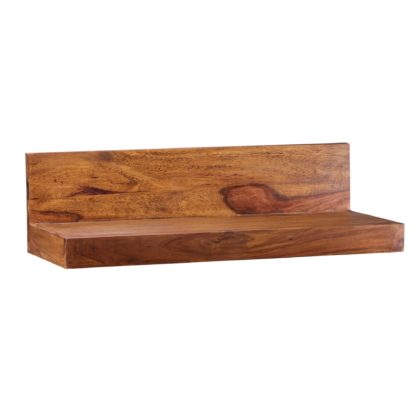 Wandregal MUMBAI Massiv-Holz Sheesham Holzregal 60 cm Landhaus-Stil Hänge-Regal Echt-Holz Wand-Board Natur-Produkt