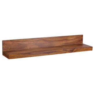 Wandregal MUMBAI Massiv-Holz Sheesham Holzregal 110 cm Landhaus-Stil Hänge-Regal Echt-Holz Wand-Board Natur-Produkt