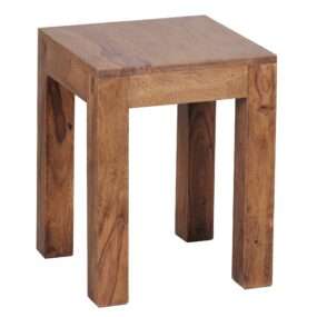 Beistelltisch MUMBAI Massiv-Holz Sheesham 35 x 35 cm Wohnzimmer-Tisch Design dunkel-braun Landhaus-Stil Couchtisch