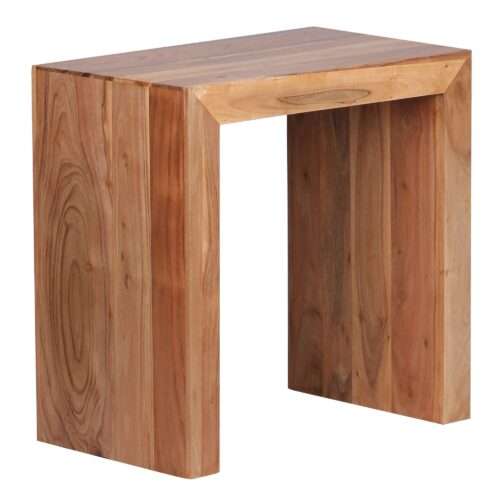 Beistelltisch MUMBAI Massiv-Holz Akazie 60 x 35 cm Wohnzimmer-Tisch Design dunkel-braun – Bild 6