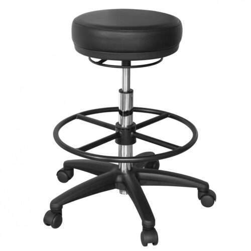 Arbeitshocker ROLAND Schwarz Rund Sitzhocker Rollen gebremst Arbeitsstuhl 120KG Hocker – Bild 2