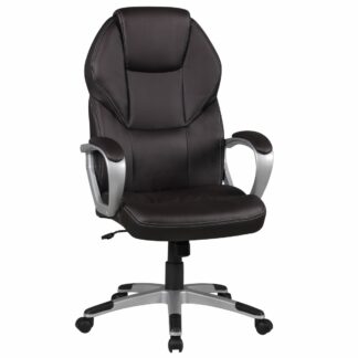 Bürostuhl DETROIT Braun Kunstleder Schreibtischstuhl X-XL Chefsessel 120KG Drehstuhl mit Armlehne Drehsessel