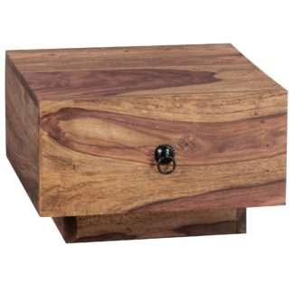 Design Nachttisch MUMBAI Massiv-Holz Sheesham 40x40x25 cm | Moderne Nacht-Kommode mit Schublade | Nachtschrank Natur-Holz Nachtkonsole