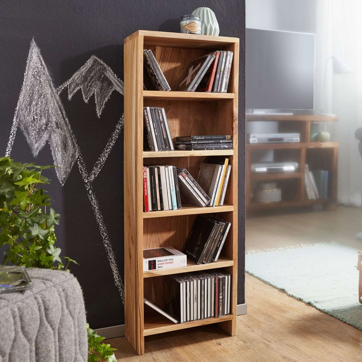 Cd Regal Holz Massiv