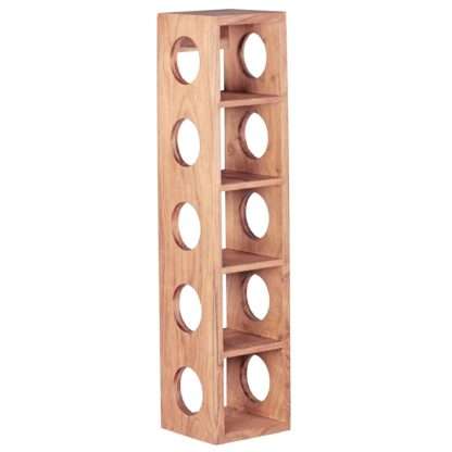 Weinregal MUMBAI Massiv-Holz Akazie Flaschen-Regal Wandmontage für 5 Flaschen Holzregal modern mit Ablage 70 cm