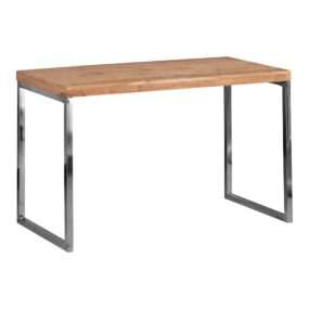 Schreibtisch GUNA Massivholz Akazie Computertisch 120 x 60 cm Laptoptisch Landhaus Konsolentisch mit Metallbeinen