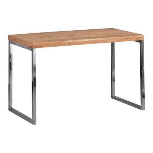 Schreibtisch GUNA Massivholz Akazie Computertisch 120 x 60 cm Laptoptisch Landhaus Konsolentisch mit Metallbeinen