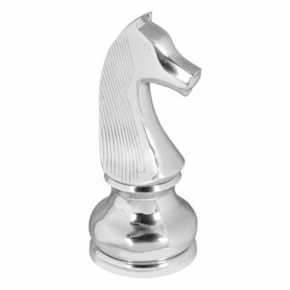 Deko Schachfigur SPRINGER Aluminium Dekoration poliert 60 cm Dekofigur Statue Skulptur groß Alu einzeln modern XXL