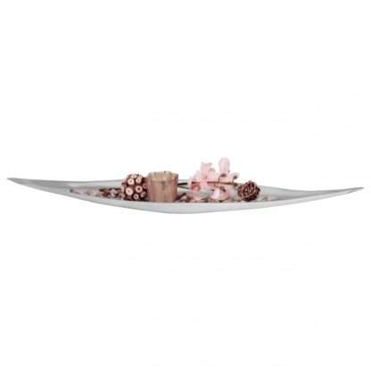 Dekoschale Tischdeko XXL 78 cm Aluminium Dekoration | Deko Schale Alu silber | Geschenk