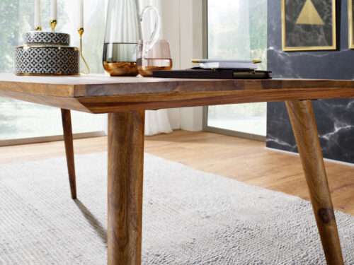 Esszimmertisch REPA 120 x 60 x 76 cm Sheesham rustikal Massiv-Holz Design Landhaus Esstisch – Bild 6