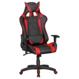 SCORE - Gaming Chair aus Kunstleder in Schwarz/Rot | Schreibtisch-Stuhl in Leder-Optik | Design Racing Chefsessel mit Armlehne | Gamer Bürostuhl mit Sport-Sitz und Kopfstütze
