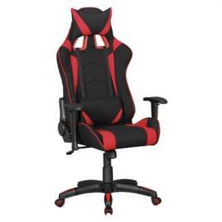 ® Bürostuhl SCORE Stoffbezug Schwarz / Rot Schreibtischstuhl Chefsessel Gaming Chair Drehstuhl Sport Racing Optik