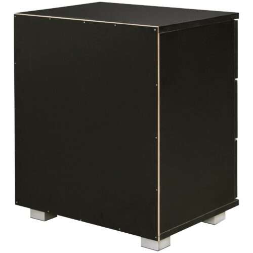 Nachtkonsole LATINA Holz Nachttisch modern mit 3 Schubladen schwarz Design Nachtkästchen – Bild 5