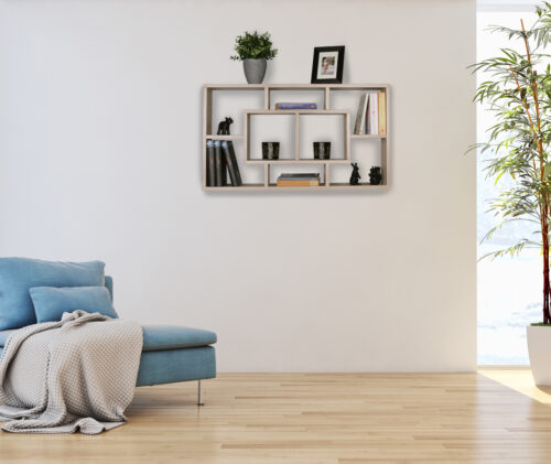 5 x 16 cm MDF-Holz Hängeregal modern | Design Wandboard freischwebend | Holzregal offen zum Hängen