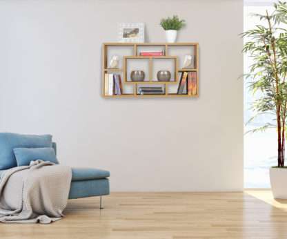 5 x 16 cm MDF-Holz Hängeregal modern | Design Wandboard freischwebend | Holzregal offen zum Hängen