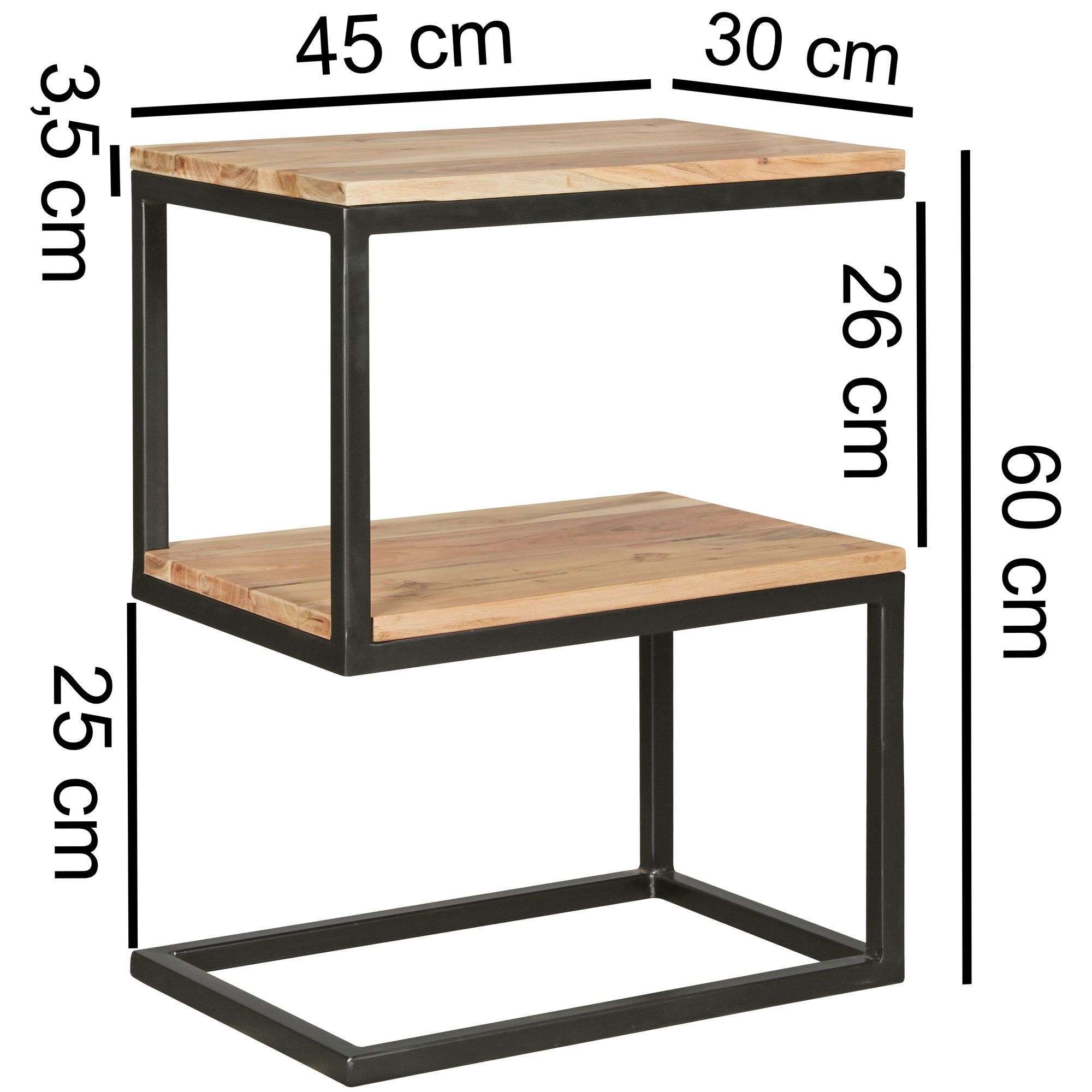 Beistelltisch AKOLA S-Form Massiv-Holz Akazie online kaufen